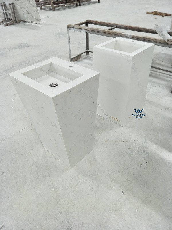 Lavabo de cuarzo con pedestal