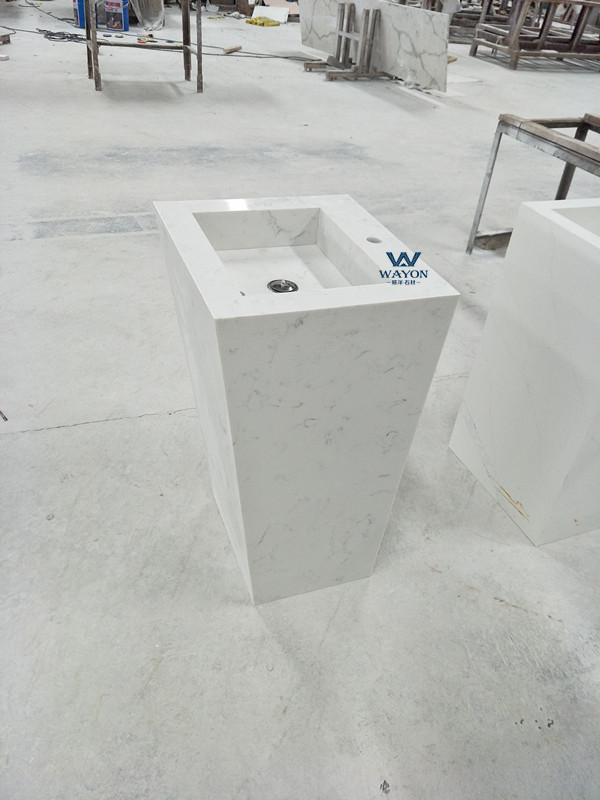 Lavabo de cuarzo con pedestal