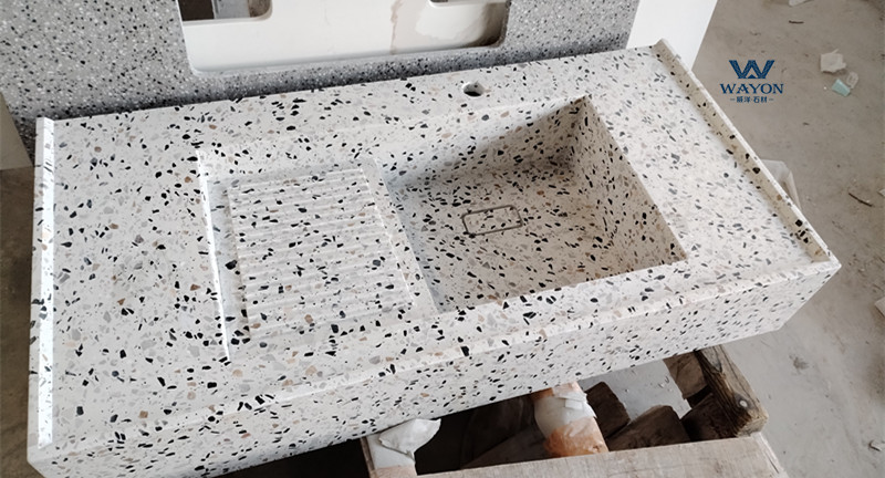 Fregadero de terrazo con acabado en hielo WT240 Diamond