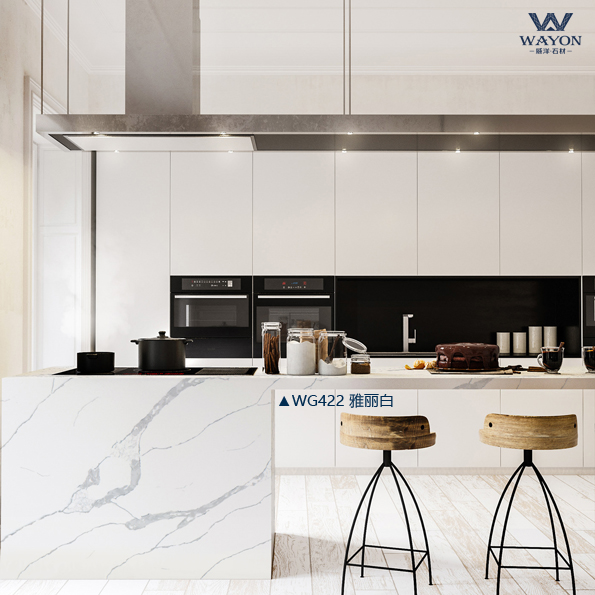 encimeras de cuarzo blanco macizo-WG422 Calacatta Vagli
