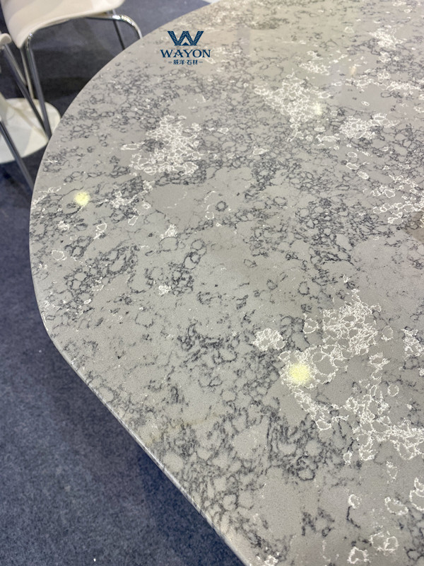 Tablero de mesa de cuarzo gris escarchado WG487