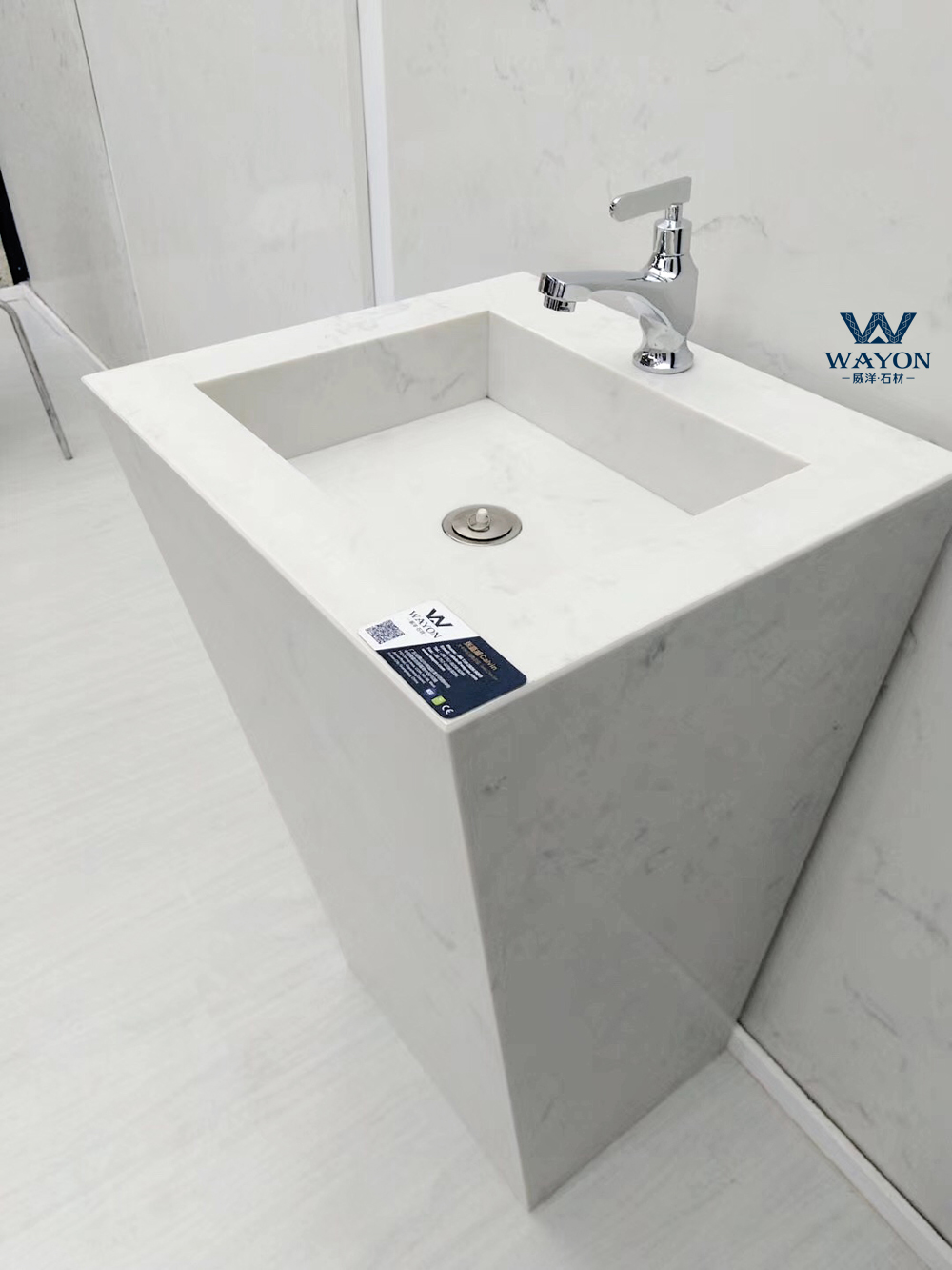Lavabo de cuarzo con pedestal