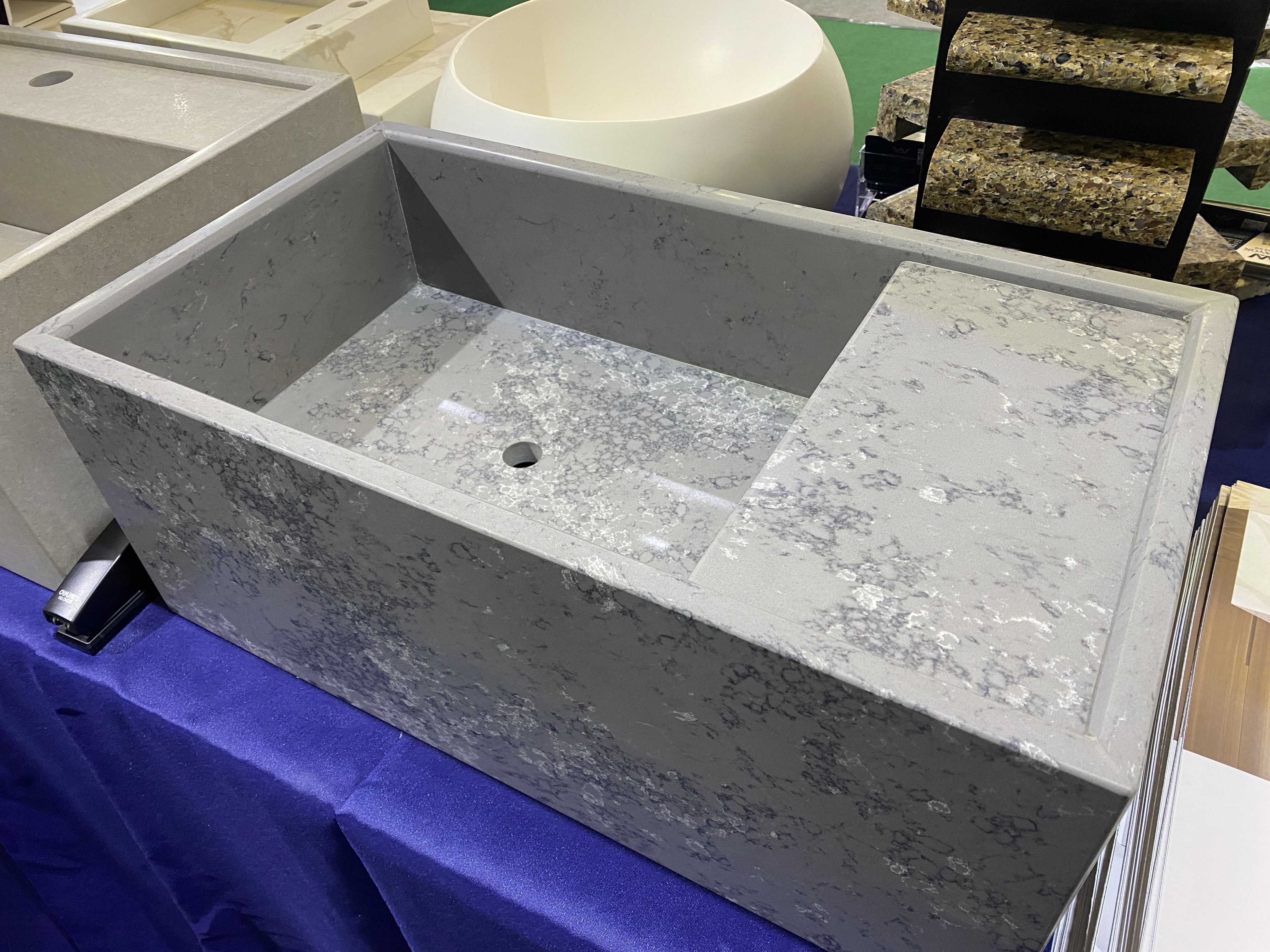 WG487 Fregadero de cuarzo gris escarchado