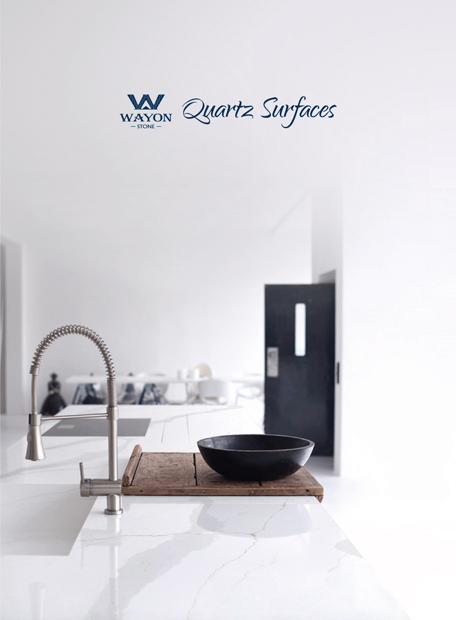 Encimera de losa de cuarzo Wayon Quartz Stone Surfaces