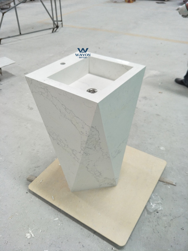 Lavabo de cuarzo con pedestal