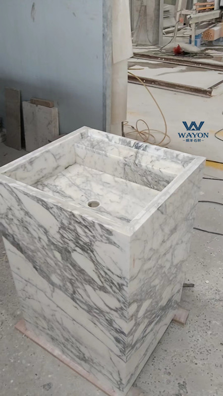 Lavabo de mármol bianco carrara venato