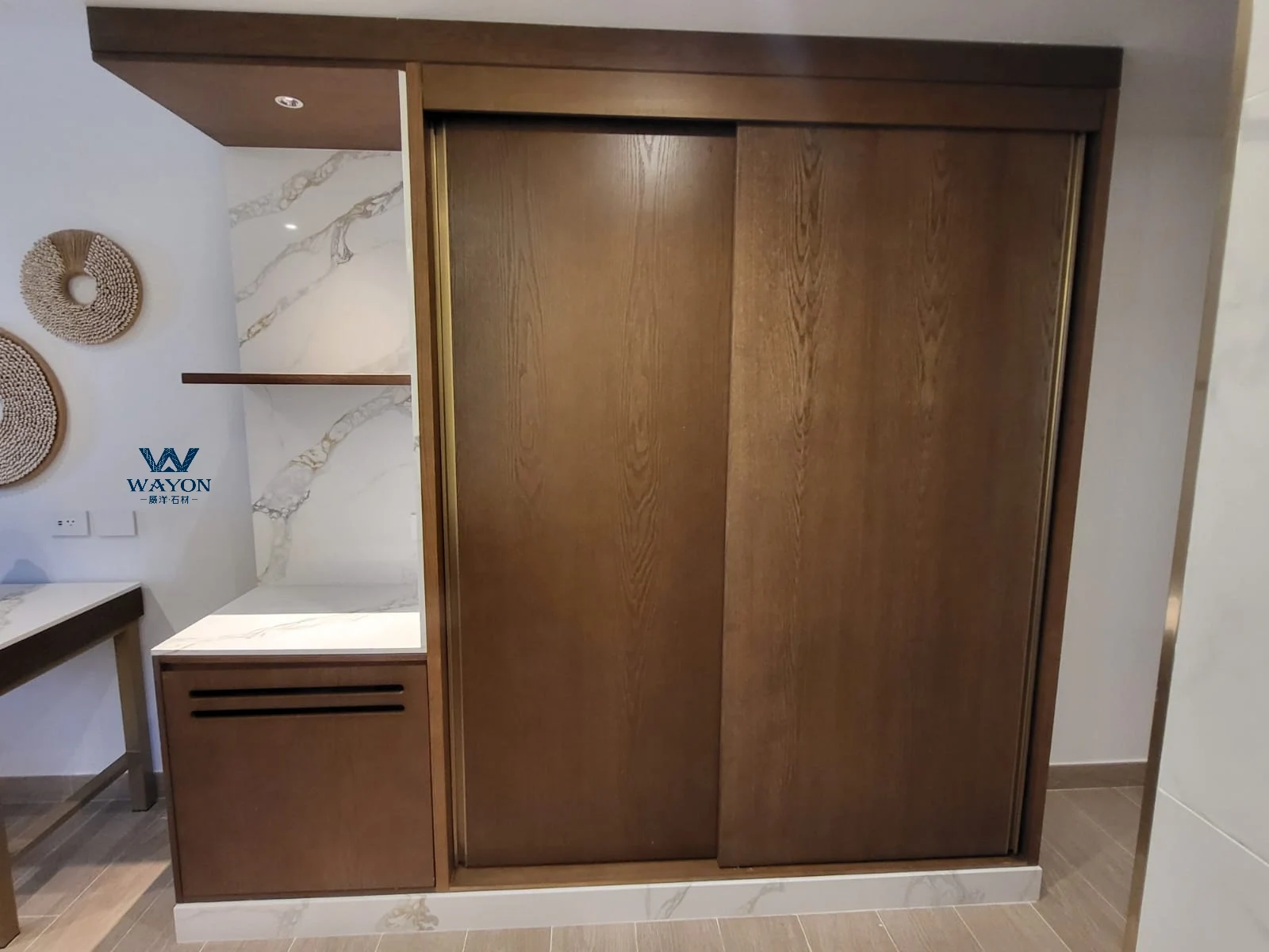 Proyecto hotelero en Barbados - Encimera de muebles de piedra de cuarzo WG538 Borage Platinum
