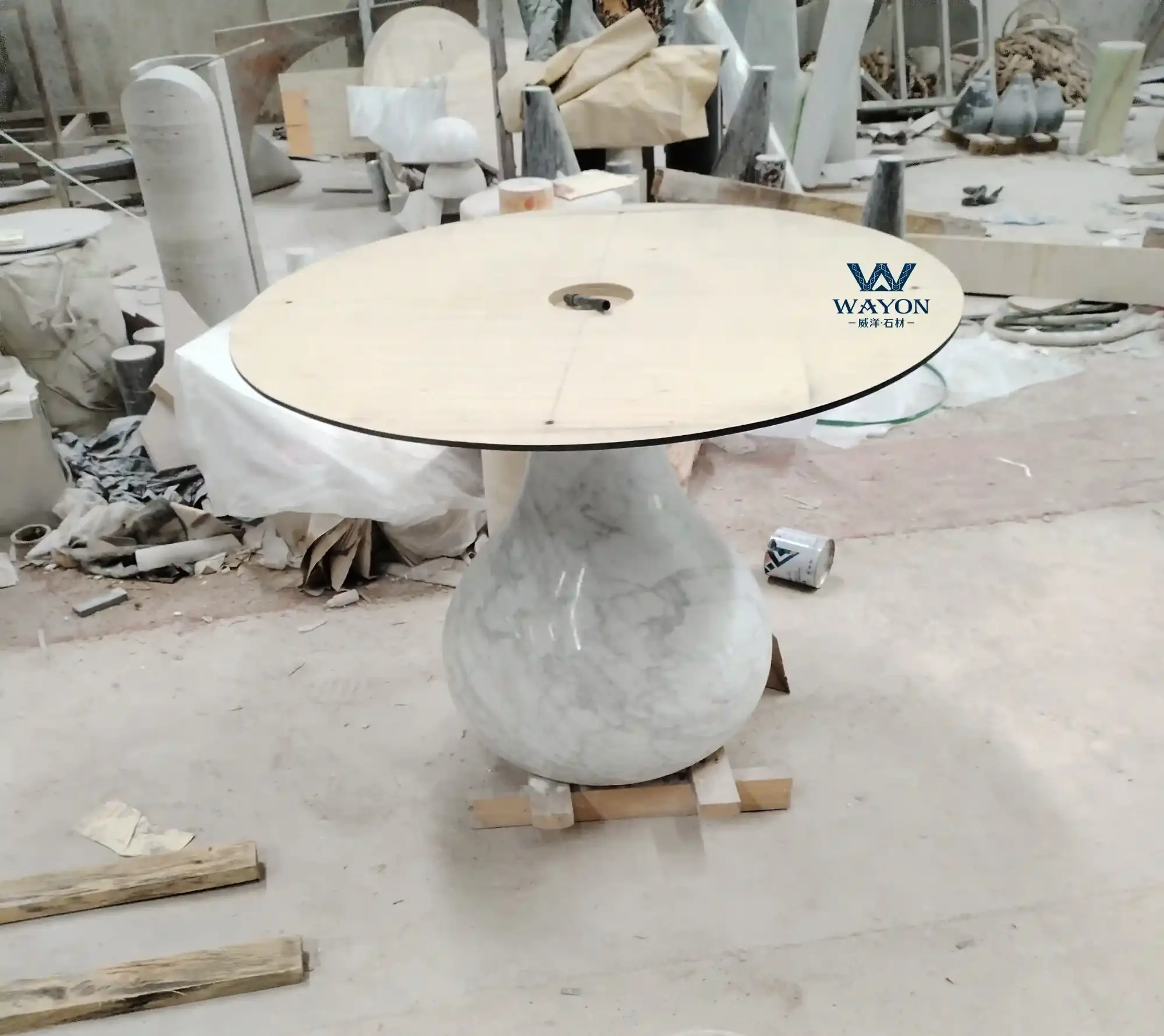 Base de mesa redonda de piedra natural personalizada