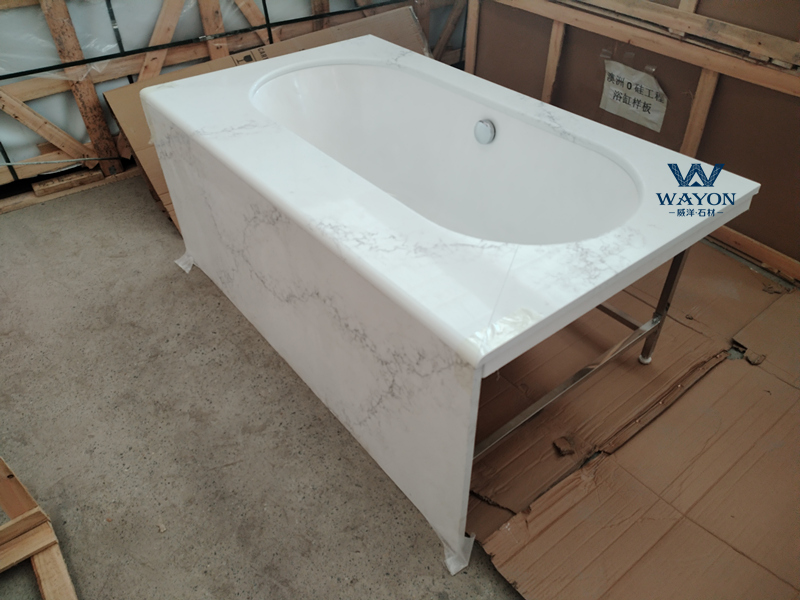 Panel de cubierta para bañera Spirit White WG486 de piedra de sílice libre