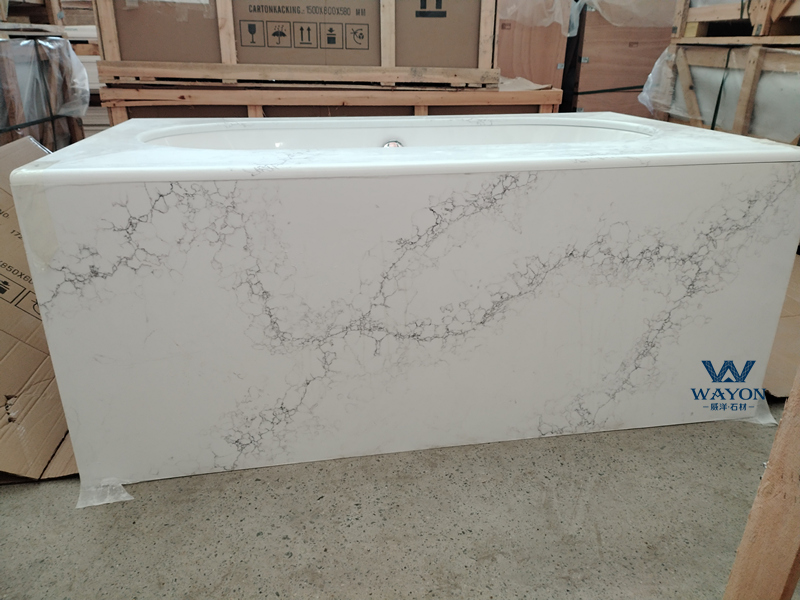 Panel de cubierta para bañera Spirit White WG486 de piedra de sílice libre
