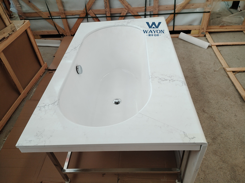 Panel de cubierta para bañera Spirit White WG486 de piedra de sílice libre
