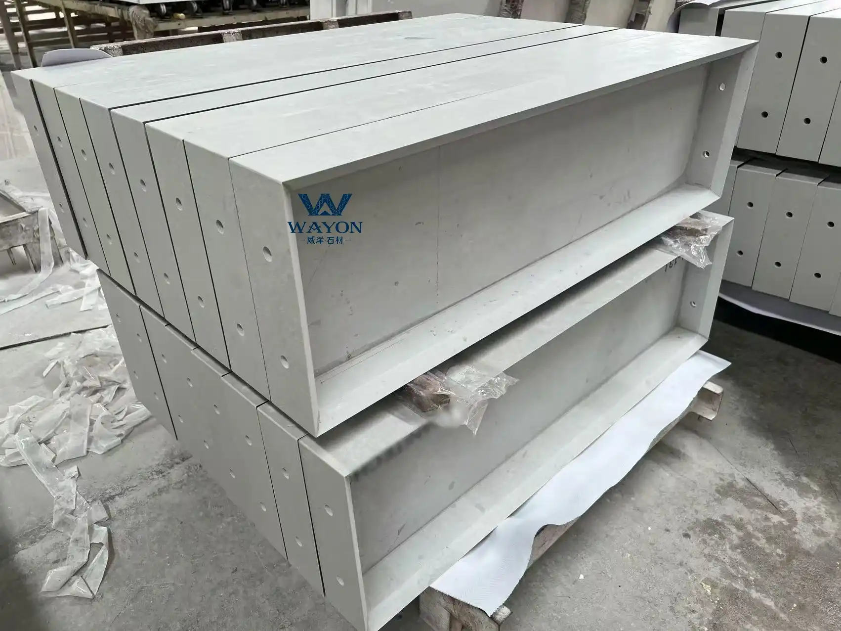 Peldaños de escalera voladizos de cuarzo - WG628 Gris Mistelle