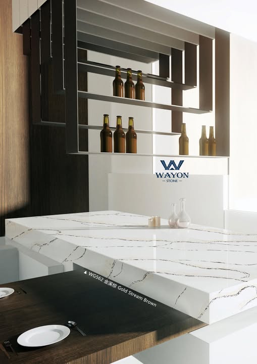 Piedra de cuarzo Wayon WG562 Marrón vapor dorado
