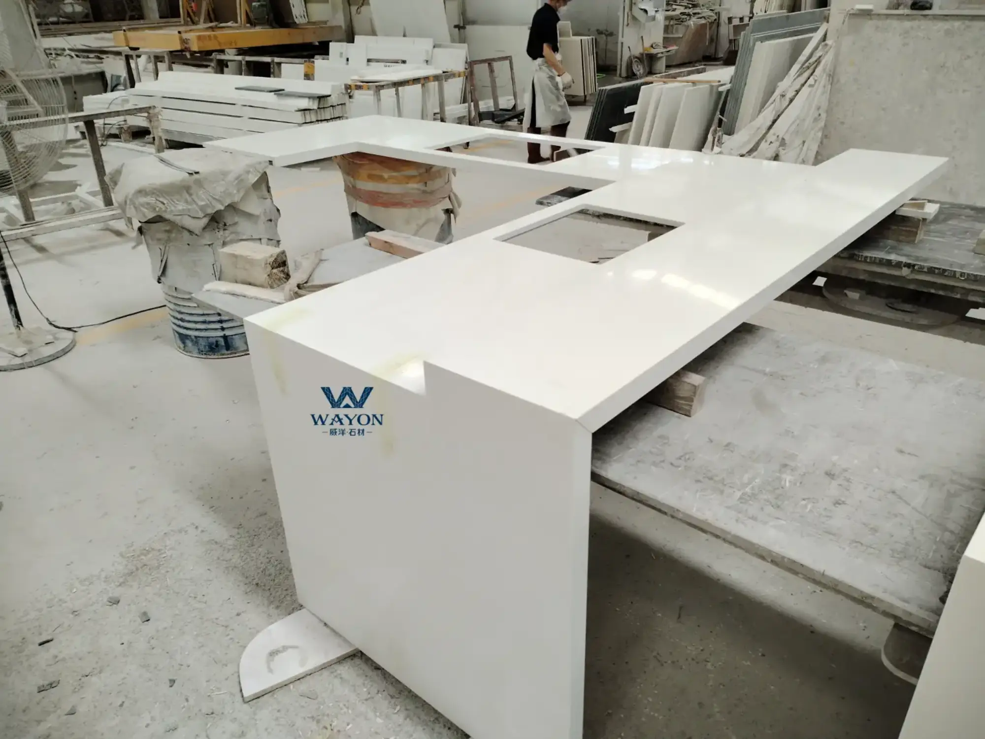 Fabricación de islas de cocina de cuarzo
