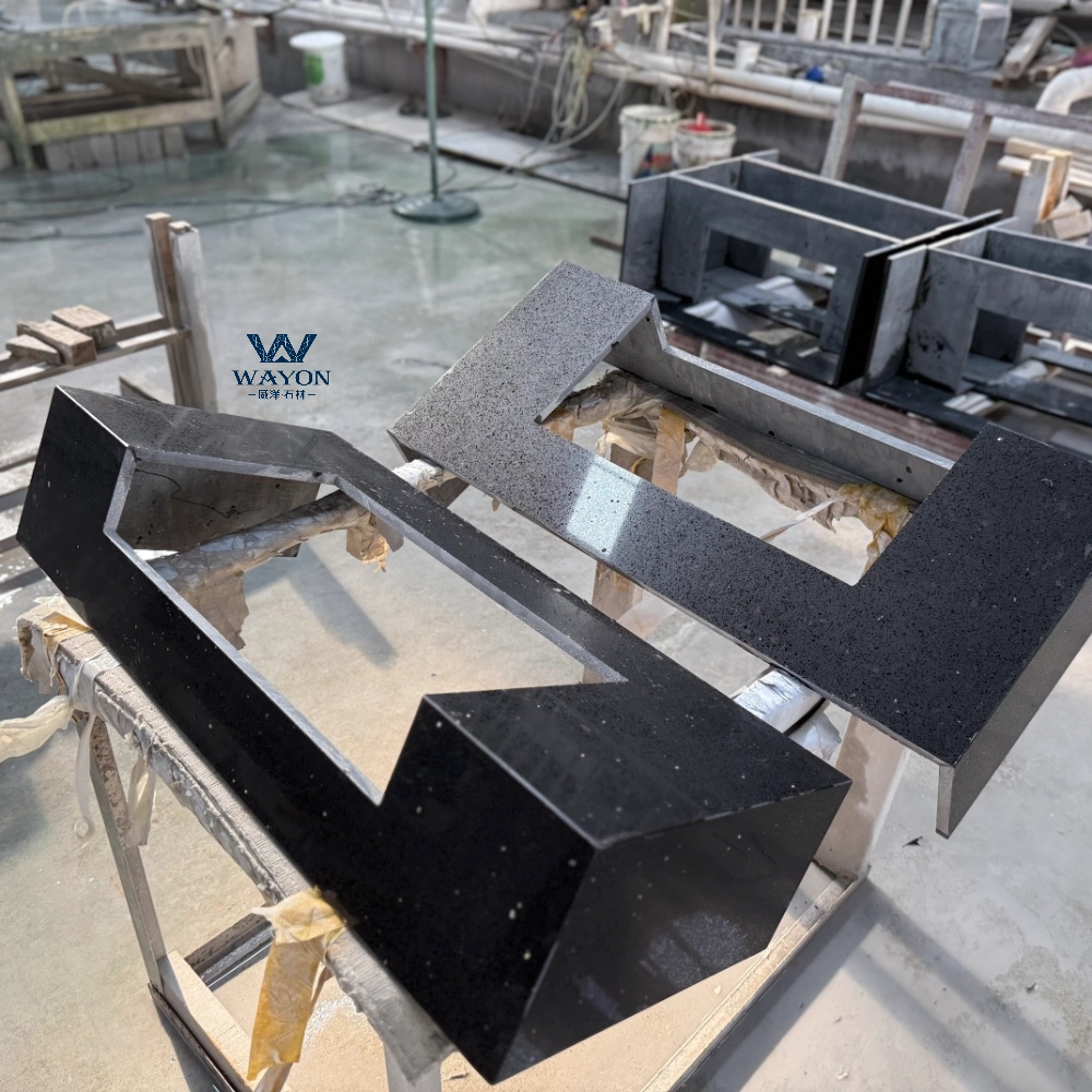 Producto terminado de encimera de tocador de piedra de cuarzo (WG217S Star Black)
