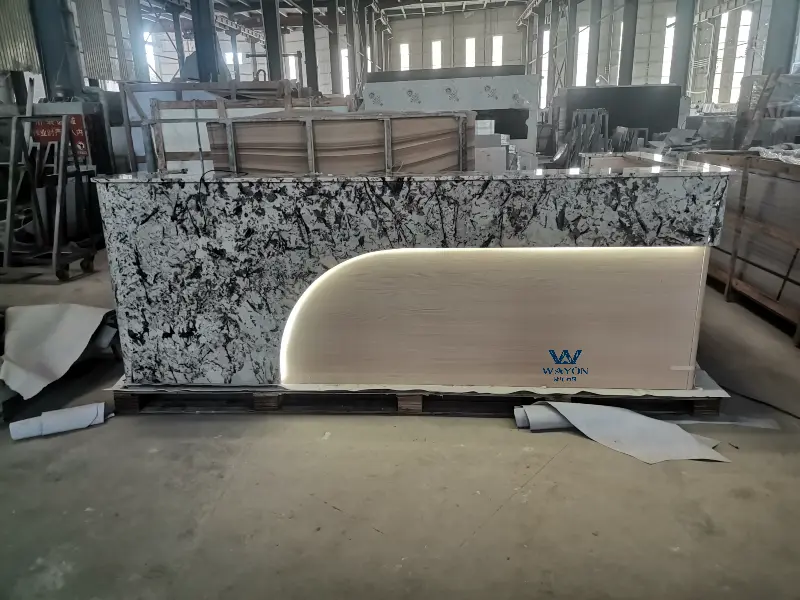 Mostrador de recepción de mármol Snow Fox