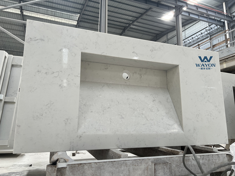 Lavabo de piedra de cuarzo Kari Jade WG435