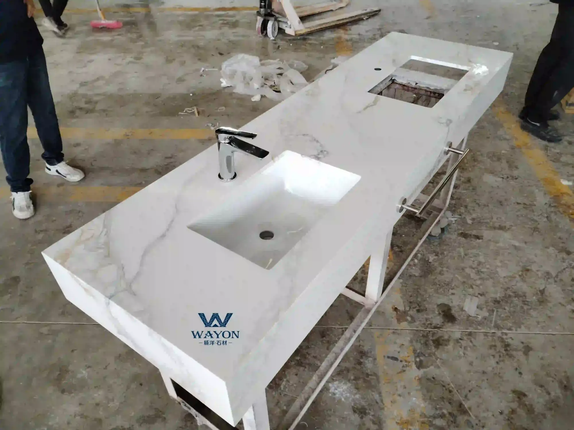 Encimera de baño de cuarzo Borage Platinum WG538