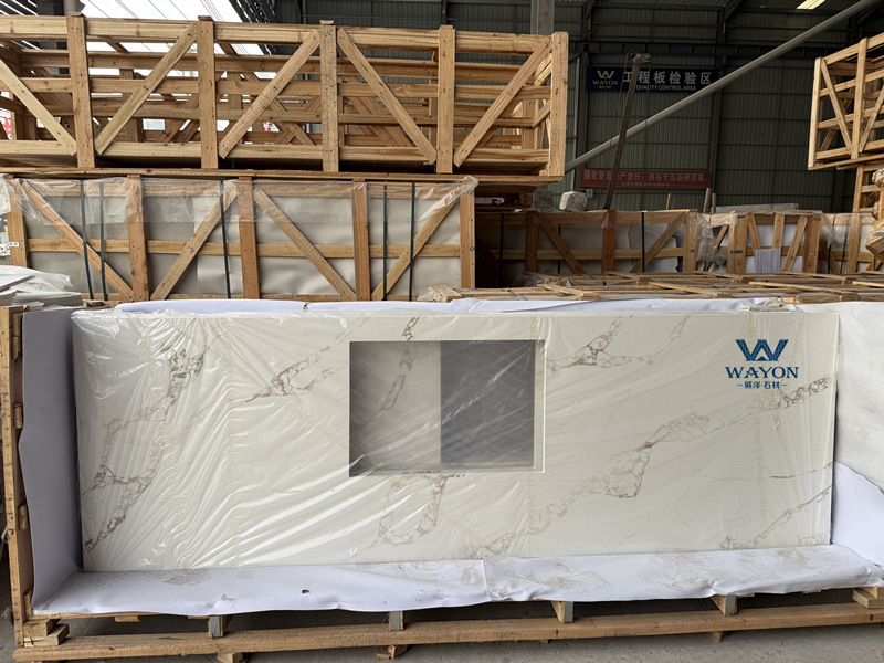 Encimera de cuarzo - WG544 Esmalte dorado