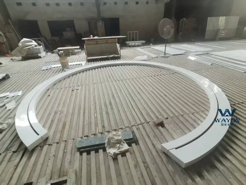 Base de barandilla de mármol blanco Yashi
