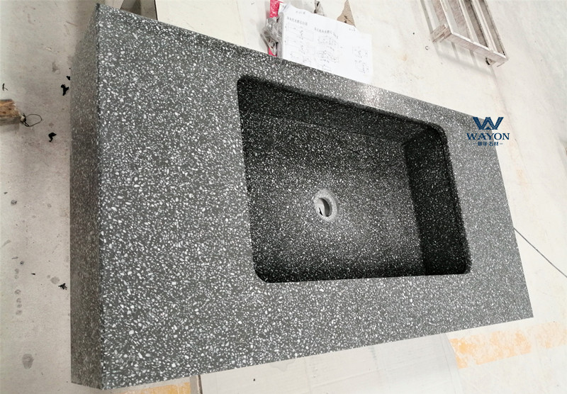 Encimera de tocador de terrazo
