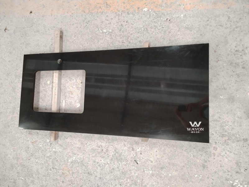 Encimera de cuarzo negro puro WG028