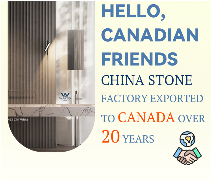 Exportación de fábrica de piedra de cuarzo de China a Canadá