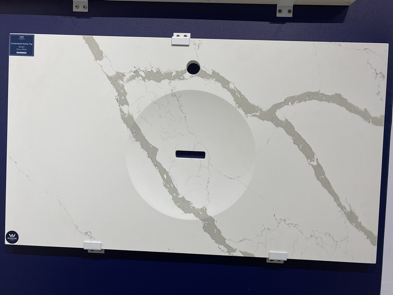 Encimera de tocador de cuarzo blanco estrellado WG467