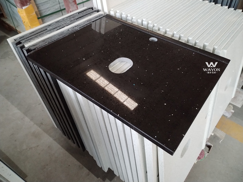 Encimera de cuarzo para tocador (WG217S Star Black)