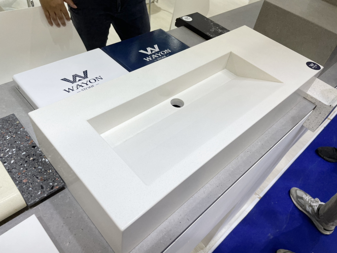WG025 Lavabo de cuarzo blanco puro